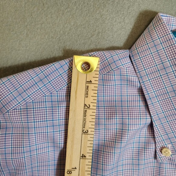 Peter Millar Shirt Mens XL Multicolor Plaid Nanolux Easy Care Full Sleeve - Picture 7 of 16